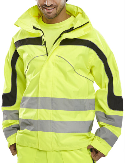 Be Seen Eton Waterproof Breathable Hi Viz Jacket Orange or Yellow High Vis