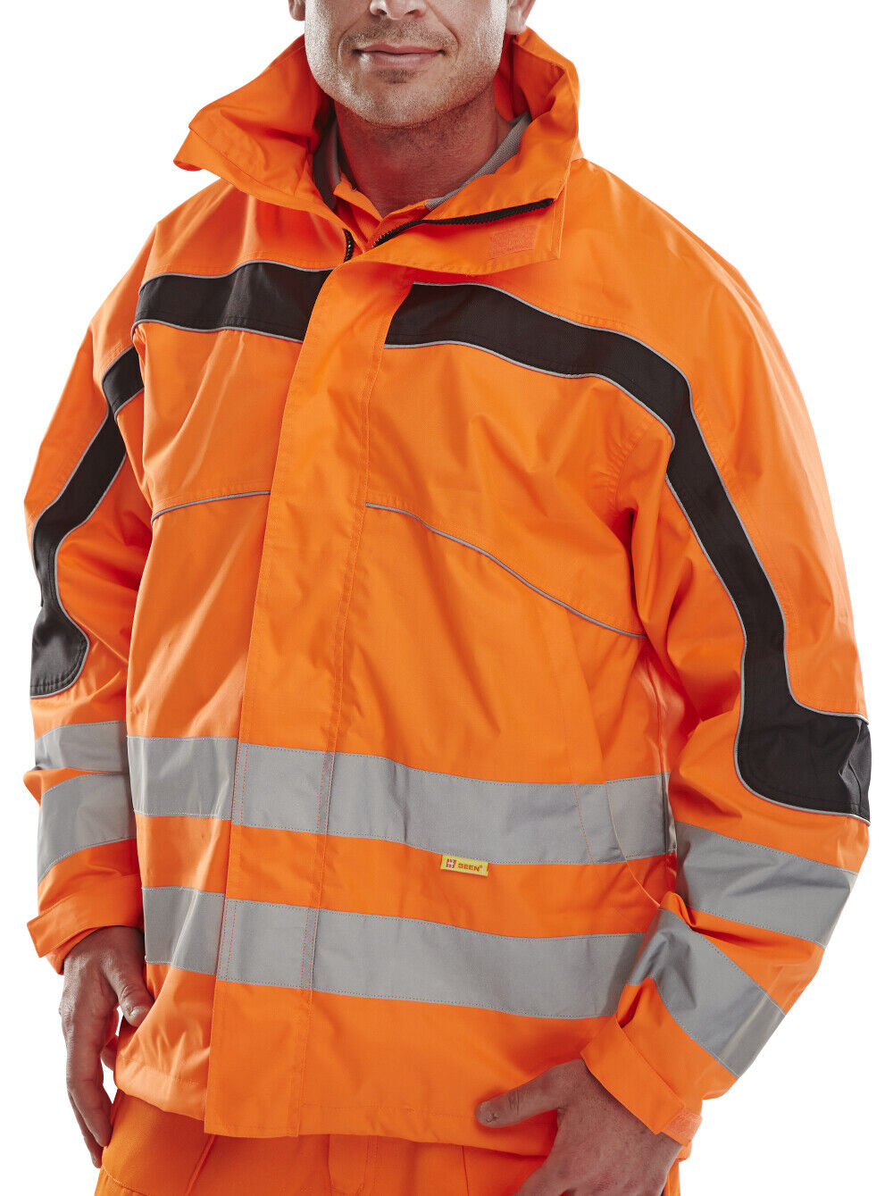 Be Seen Eton Waterproof Breathable Hi Viz Jacket Orange or Yellow High Vis
