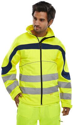 Eton Softshell Hi Viz Jacket Yellow or Orange Small-6XL Water Resistant Two Tone