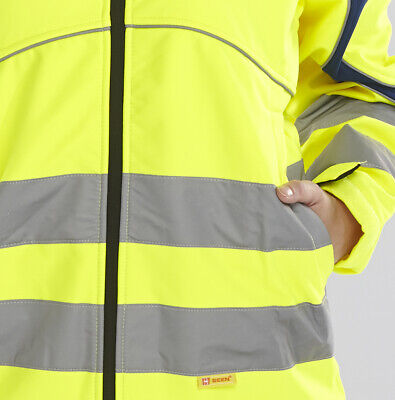 Eton Softshell Hi Viz Jacket Yellow or Orange Small-6XL Water Resistant Two Tone