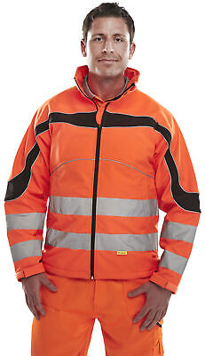 Eton Softshell Hi Viz Jacket Yellow or Orange Small-6XL Water Resistant Two Tone