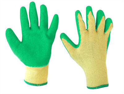 Green Grip Work Gloves 10 Pair Pack Medium to XL Builders Gardeners