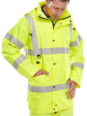 Hi Viz Reflective Jacket Coat EN20471 Breathable Waterproof Orange Yellow RISTOM