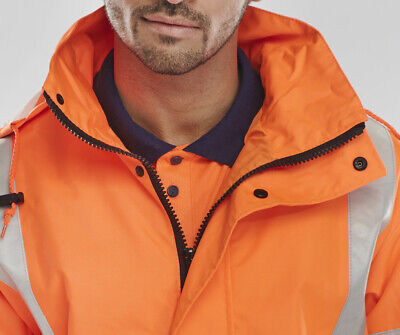 Hi Viz Reflective Jacket Coat EN20471 Breathable Waterproof Orange Yellow RISTOM