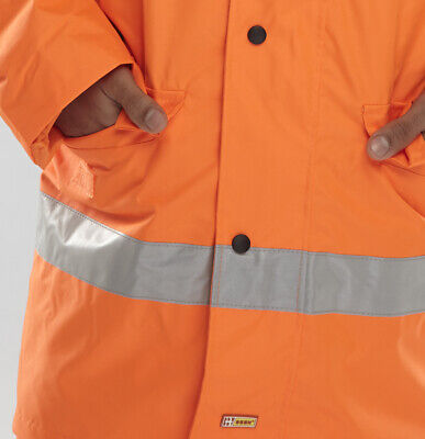 Hi Viz Reflective Jacket Coat EN20471 Breathable Waterproof Orange Yellow RISTOM