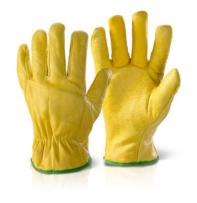 Leather Drivers Style Lined Glove Gardening General Work One Pair
