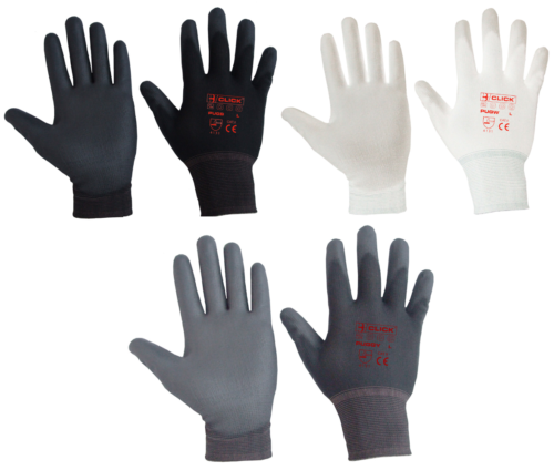 Click Beeswift PU Coated Glove, White, Grey or Black S - XL