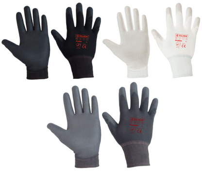 Click Beeswift PU Coated Glove, White, Grey or Black S - XL