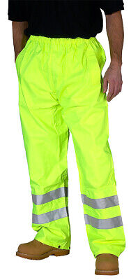 Hi Viz Waterproof Over Trousers High Visibility Orange or Yellow S-XXXL EN20471