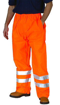 Hi Viz Waterproof Over Trousers High Visibility Orange or Yellow S-XXXL EN20471