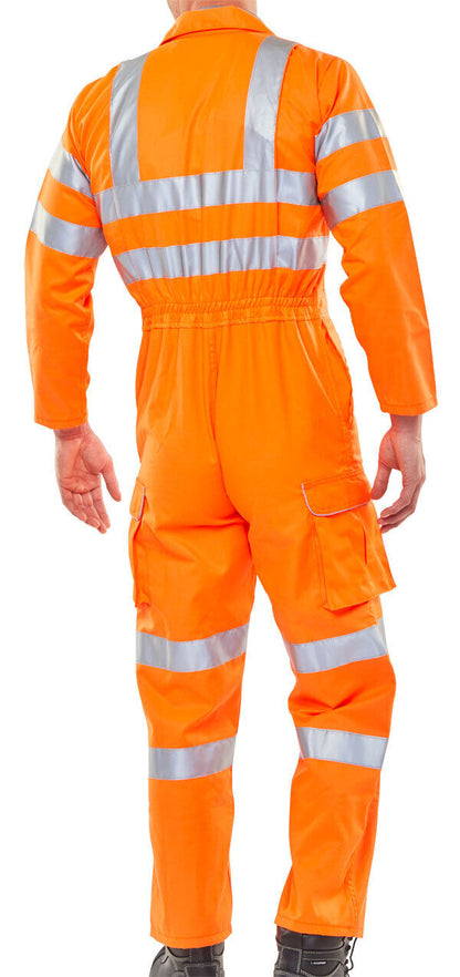 Beeswift Hi Viz Railspec Coverall Overalls Boilersuit Orange EN20471 RIS 3279 TOM