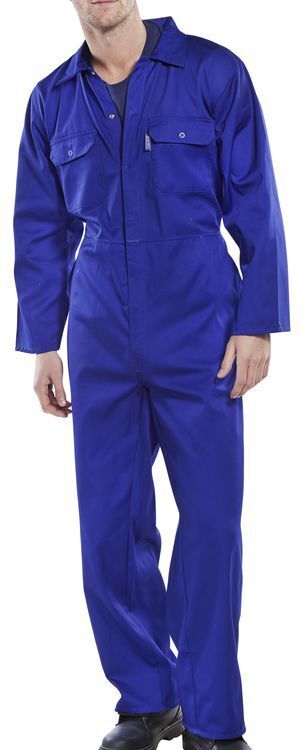 Click Polycotton Boilersuit Overalls Coverall Navy, Green or Royal Blue 36"-54"