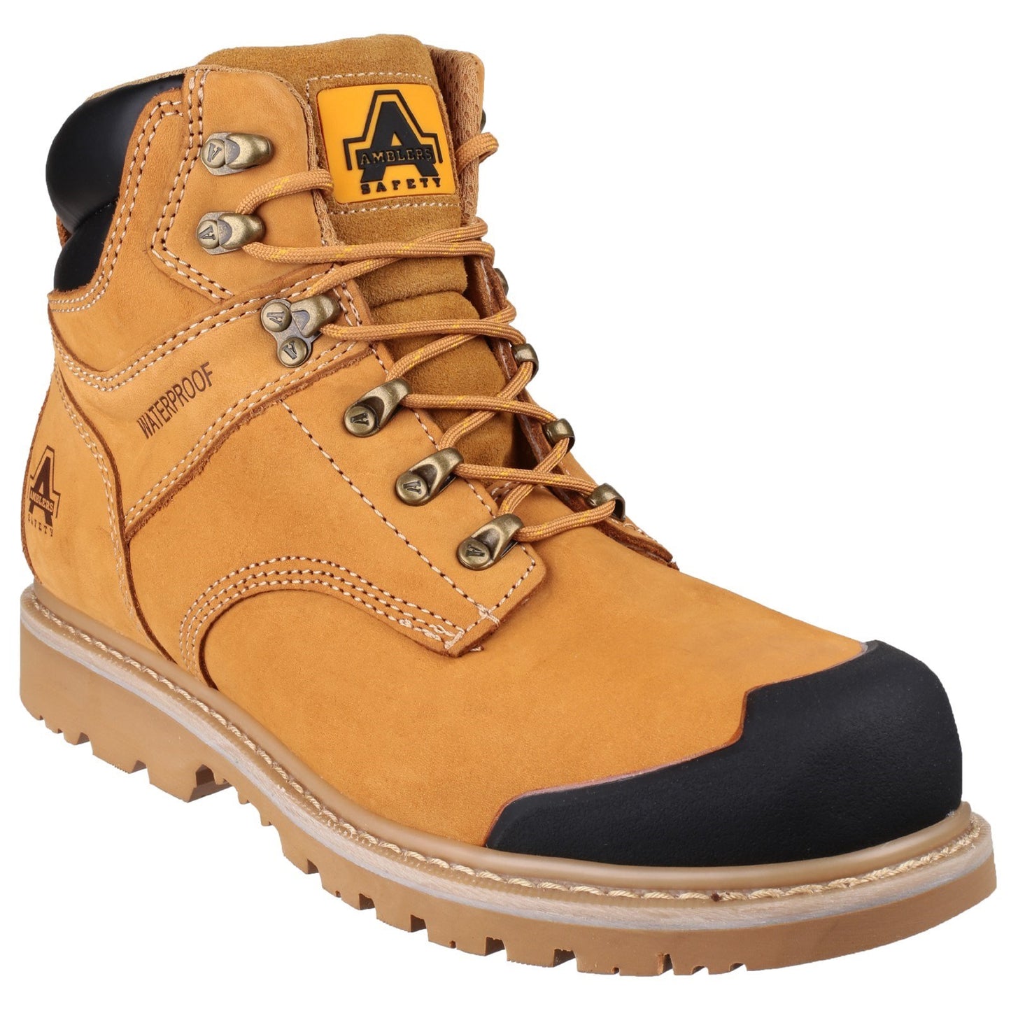 Amblers Waterproof Safety Boots FS226 Honey S3 Goodyear Welted 6-13 Scuff Cap