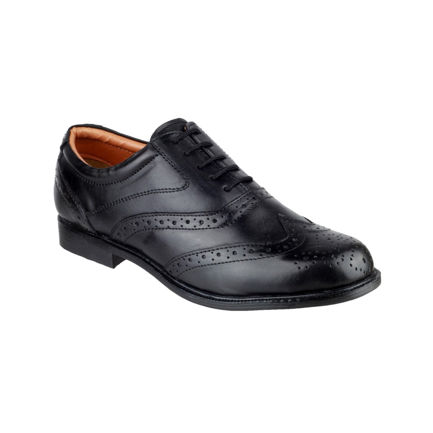 Amblers Oxford Brogue Mens Formal Shoes Black Sizes 6-12 Leather Upper & Lining
