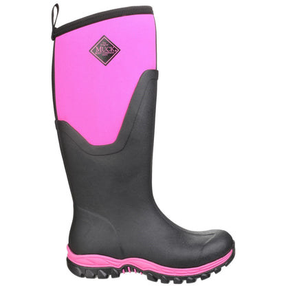 Muckboot Arctic Sport II Tall Womens Ladies Wellies Black/Pink