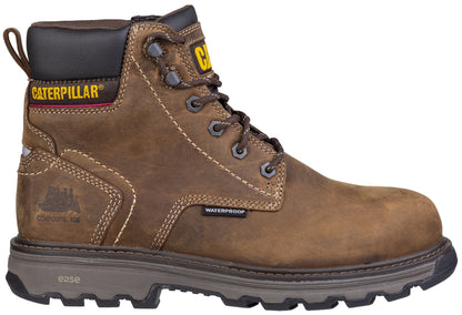 Caterpillar CAT Precision Waterproof Safety Boots Brown Composite Toe Mid 6 - 12