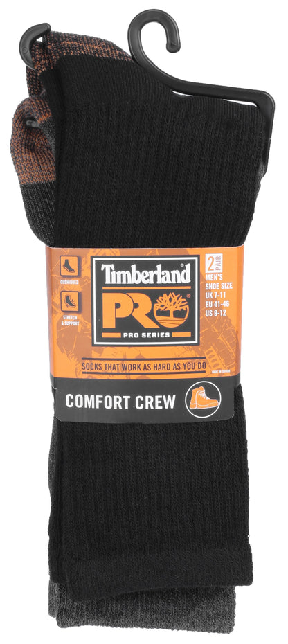 Timberland Pro Series Work Socks 2 Pair Pack Black & Charcoal Grey Size 7-11