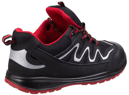 Centek FS312 Safety Work Trainers Shoes Red/Black 6-12 S3 SRC Midsole & Toecap