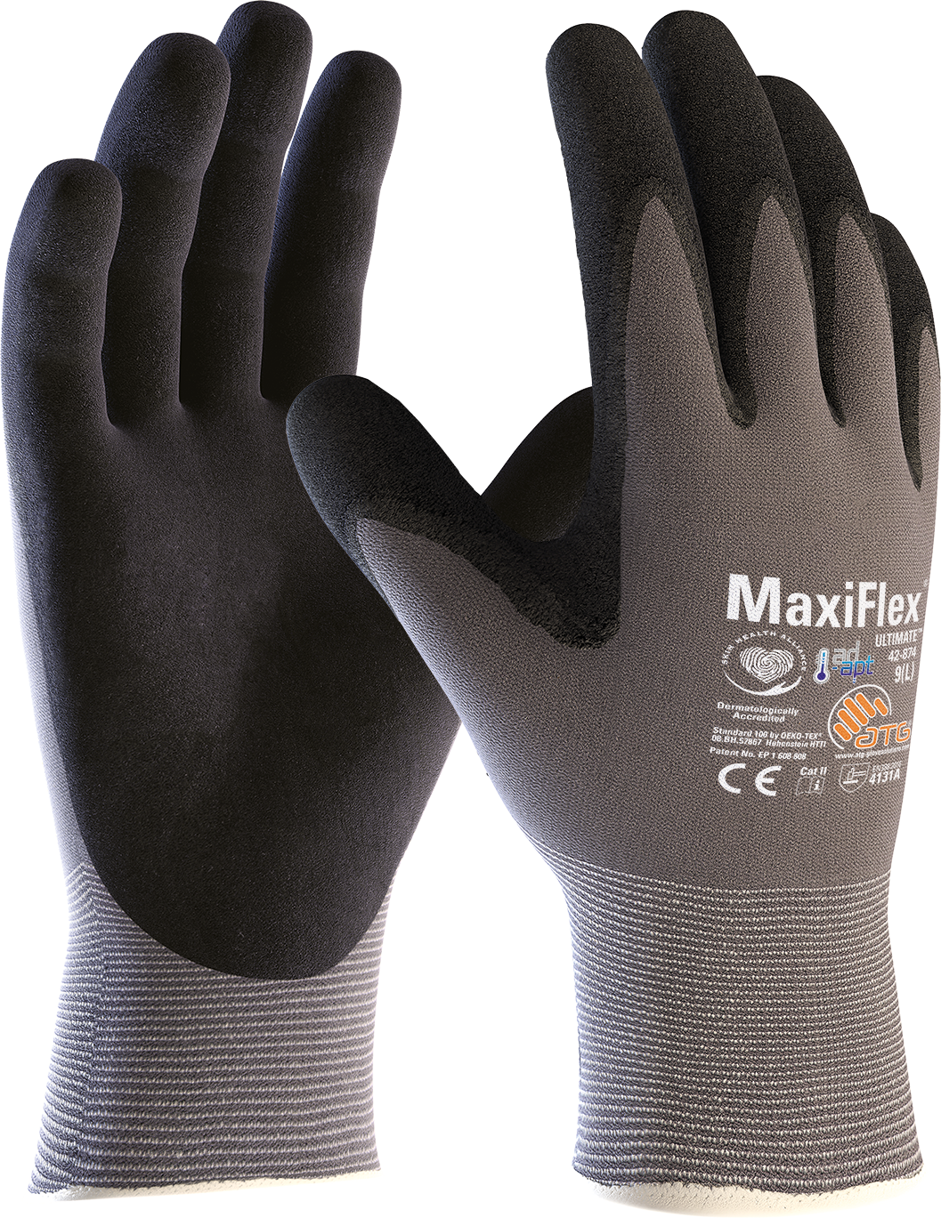ATG Maxiflex Ultimate Gloves,42-874, AdApt Technology, Size: S-XL 5 Pair Pack