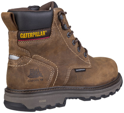 Caterpillar CAT Precision Waterproof Safety Boots Brown Composite Toe Mid 6 - 12