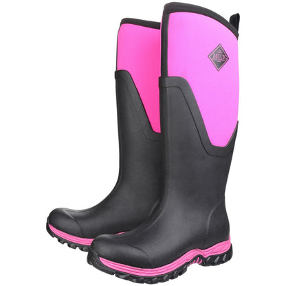 Muckboot Arctic Sport II Tall Womens Ladies Wellies Black/Pink