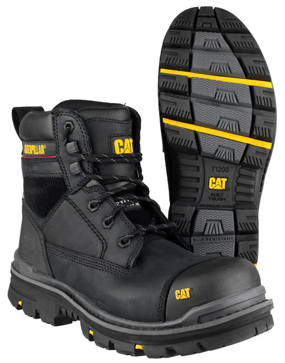 CAT Caterpiller Gravel Safety Work Boots Black 6-13 S3 Toecap Midsole Scuff Cap