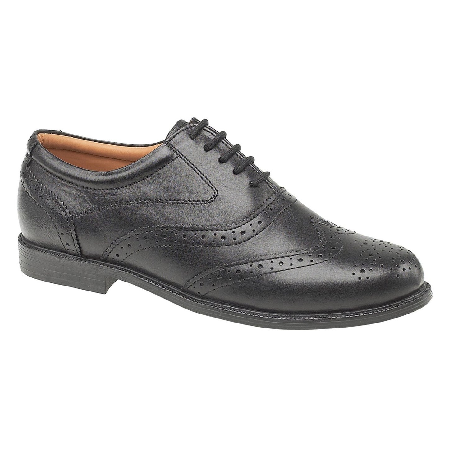 Amblers Oxford Brogue Mens Formal Shoes Black Sizes 6-12 Leather Upper & Lining