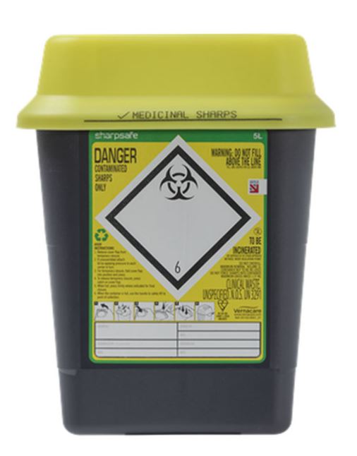 Sharps Bin Biohazard Needle Waste Box Insulin Syringe Tattoo Travel Medical