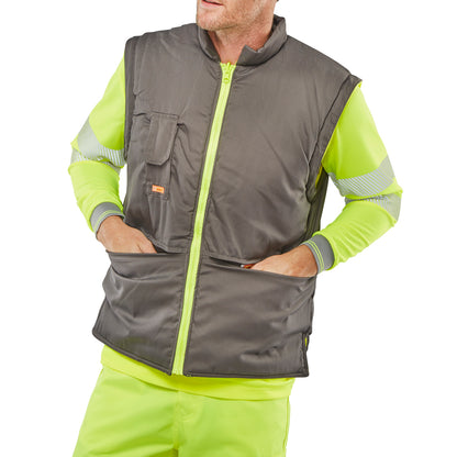 Be Seen Elsener 7-in-1 Hi Vis Waterproof Jacket Saturn Yellow