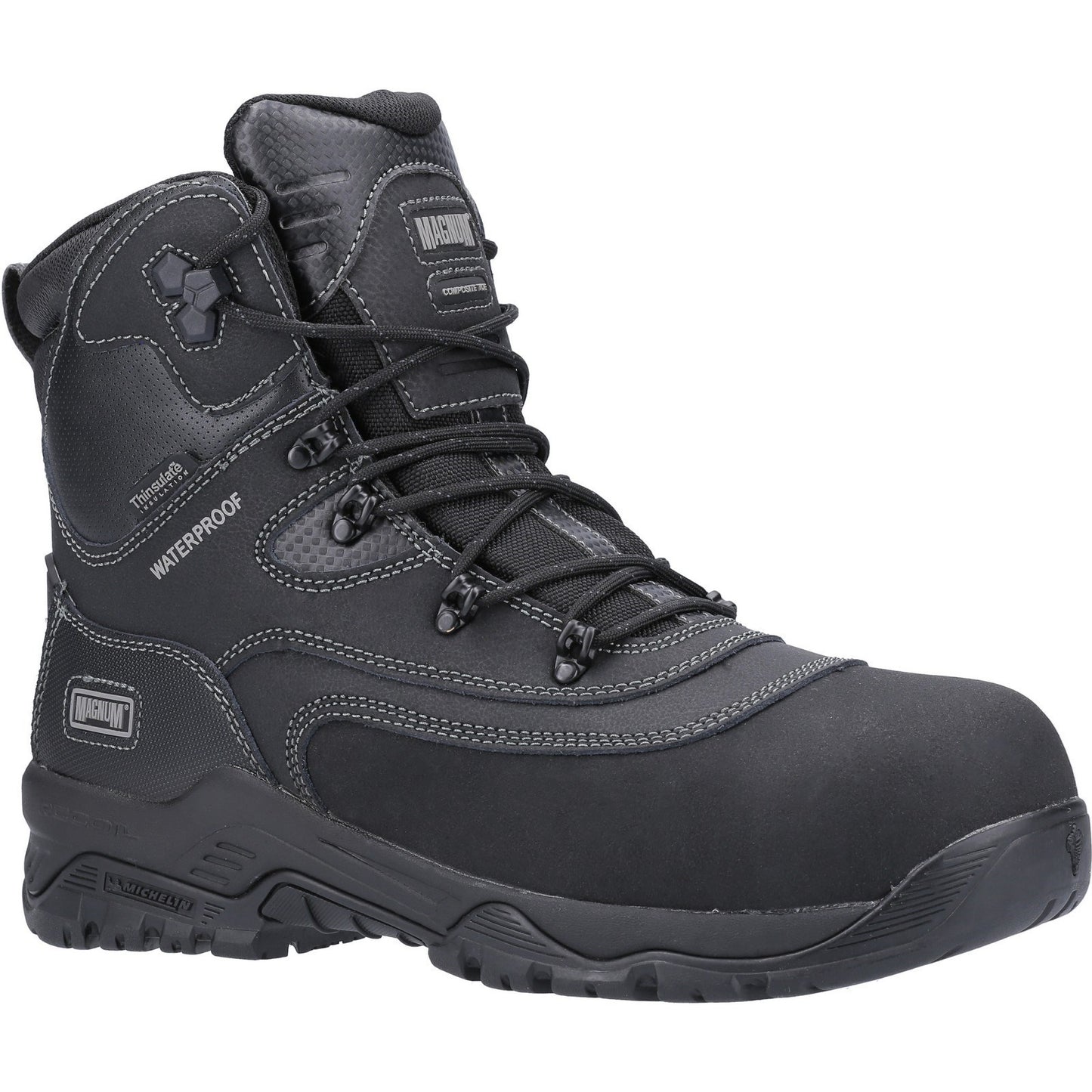 Magnum Broadside 8.0 Safety Work Boots Black Waterproof Ortholite 5-13 Composite