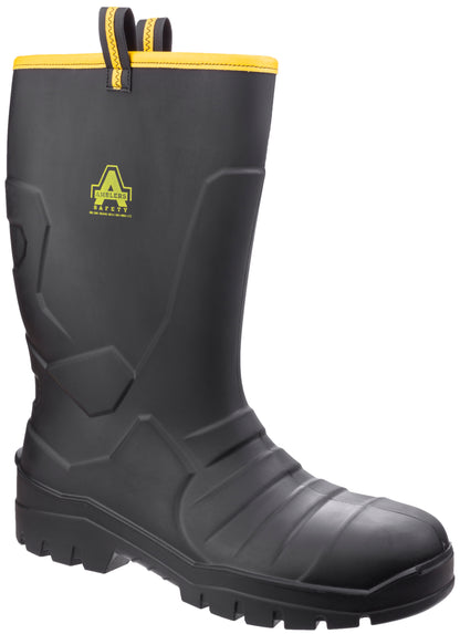 Amblers Safety Rigger Style Welly Black 3-12 AS1008 Waterproof Work Boots S5