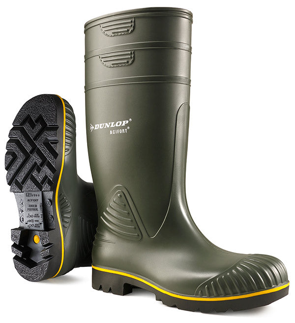Dunlop Acifort Heavy Duty Non Safety Welly Green Agri Wellington Boots Farming