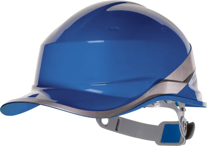 Venitex Hard Hat Safety Helmet Blue Hi Viz Band Textile Cradle EN397