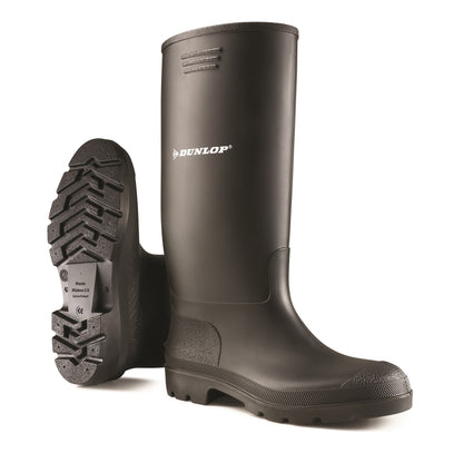 Black or Green Dunlop Waterproof Welly Wellies Wellington Boots Sizes 3 to 12