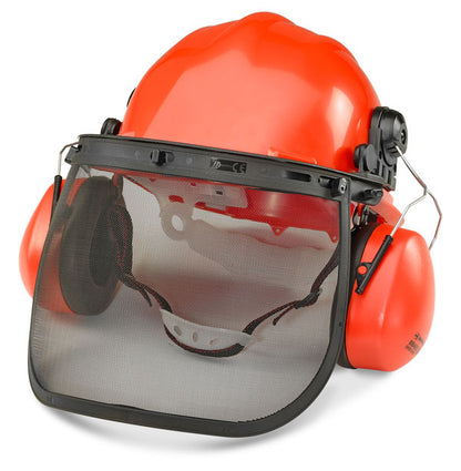 Forestry Hard Hat Chainsaw Safety Helmet Mesh Visor, Ear Defenders, Sweatband