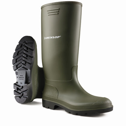 Black or Green Dunlop Waterproof Welly Wellies Wellington Boots Sizes 3 to 12