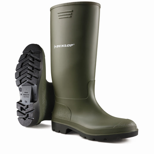 Black or Green Dunlop Waterproof Welly Wellies Wellington Boots Sizes 3 to 12