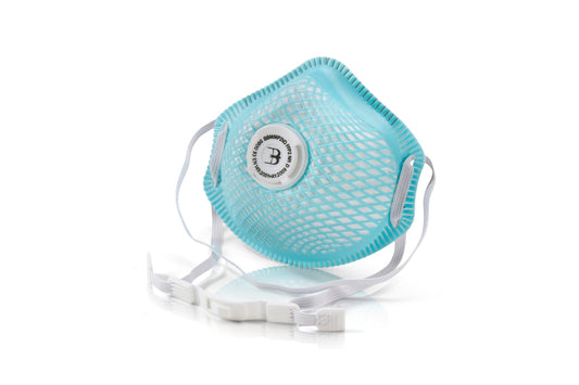 B Brand Premium P2 Valved Dust Masks 10 Pack Dolomite Tested Mesh Cup BBMMP2VDN