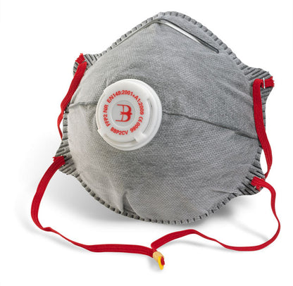 Charcoal Dust Masks 10 Pack BBP2CVN Valved Respirator P2 Latex Free FFP2 Elastic
