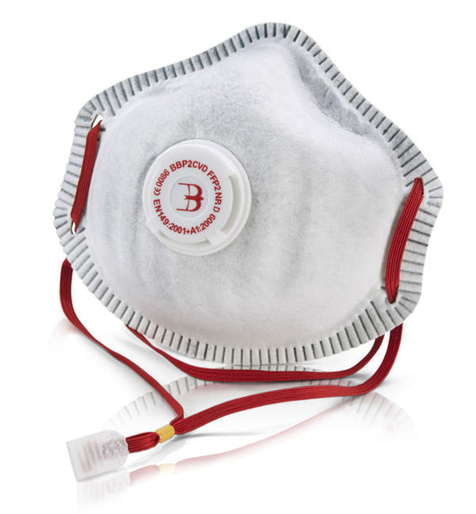 B Brand Premium P2 Valved Disposable Charcoal Respirator Dust Mask 10 Pack