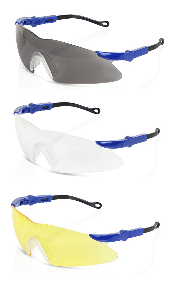 B Brand Texas Safety Glasses Specs Free Neck Cord Clear Yellow Grey Lens EN166