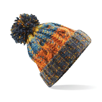 Beechfield Corkscrew Knitted Lined Pom Pom Beanie Bobble Hat BC486 7 Colours