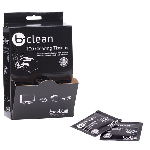 Bolle B500 Lens Cleaning Wipes Dispenser Box 500 Individually Wrapped Wipes