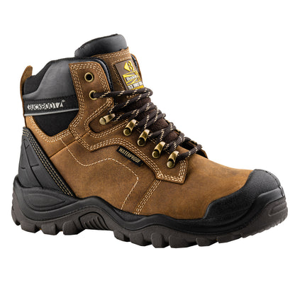 BuckBootz Buckler BSH009BR Hiker Safety Boots S3 Dark Brown