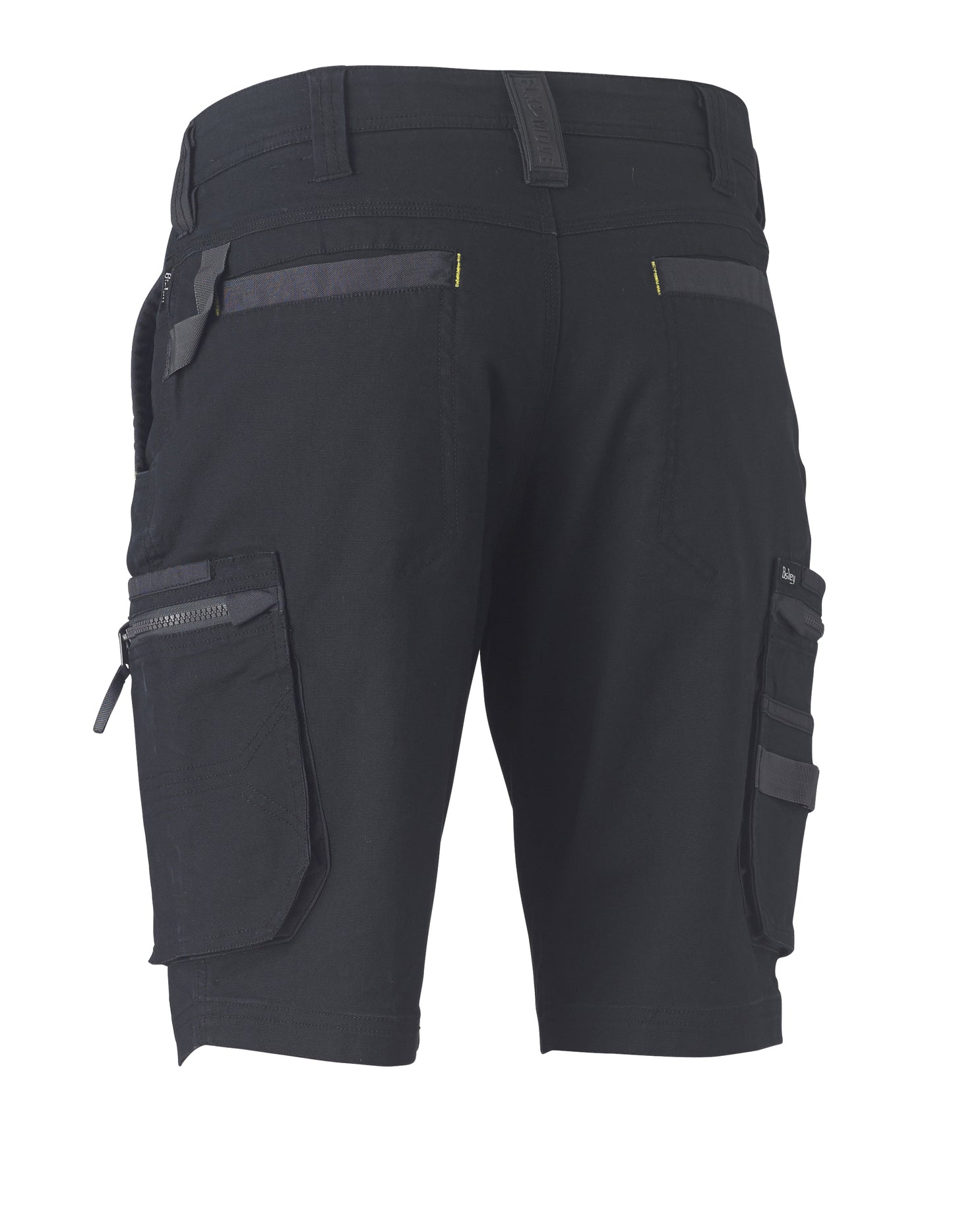 Bisley Flx & Move Stretch Utility Zip Cargo Shorts Black