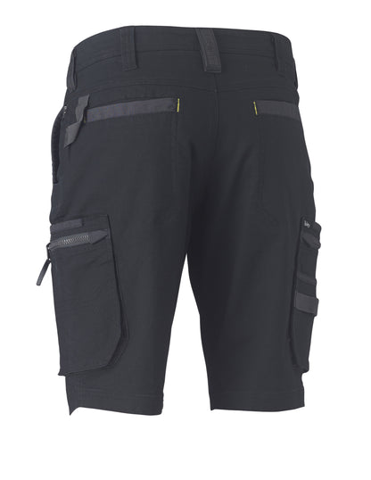 Bisley Flx & Move Stretch Utility Zip Cargo Shorts Black