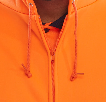Be Seen Hi High Viz Hoodie Hooded Sweatshirt Full Zip EN20471 Orange Yellow