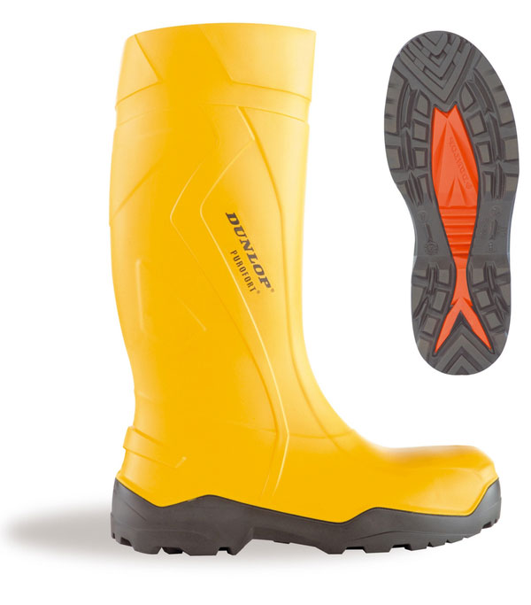 Dunlop Purofort + Plus Full Safety Welly Wellies Wellington Boots Yellow 5-13