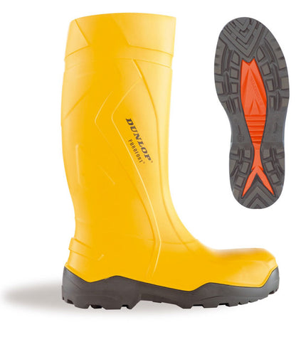 Dunlop Purofort + Plus Full Safety Welly Wellies Wellington Boots Yellow 5-13