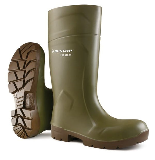 Dunlop Purofort Multigrip Safety Wellies Green Wellington Boots Welly 3-13